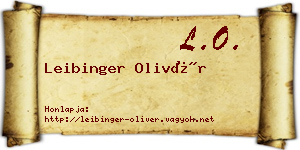 Leibinger Olivér névjegykártya